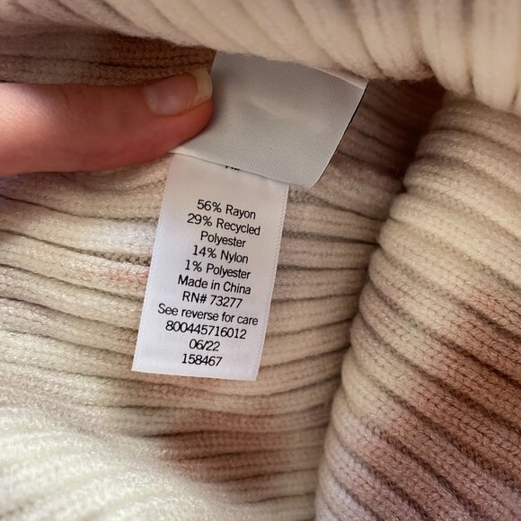 Sonoma Tie Dye Pink Purple Ribbed Beanie Hat Recycled Polyester New with Tags - Picture 5 of 5